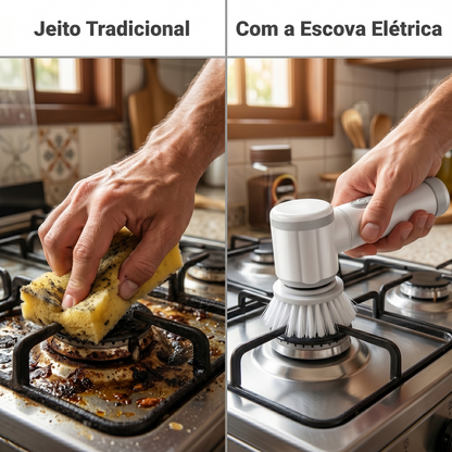 Escova Elétrica 3 em 1 —  Limpeza Profissional Sem Esforço