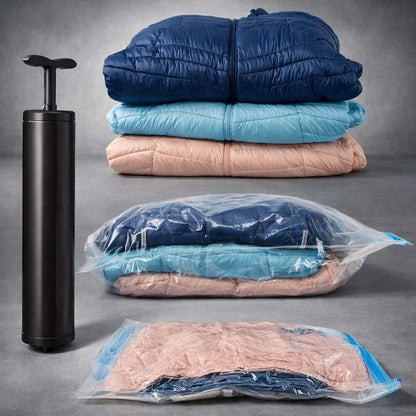 Kit 5 Sacos a Vácuo com Bomba — Conservação Máxima