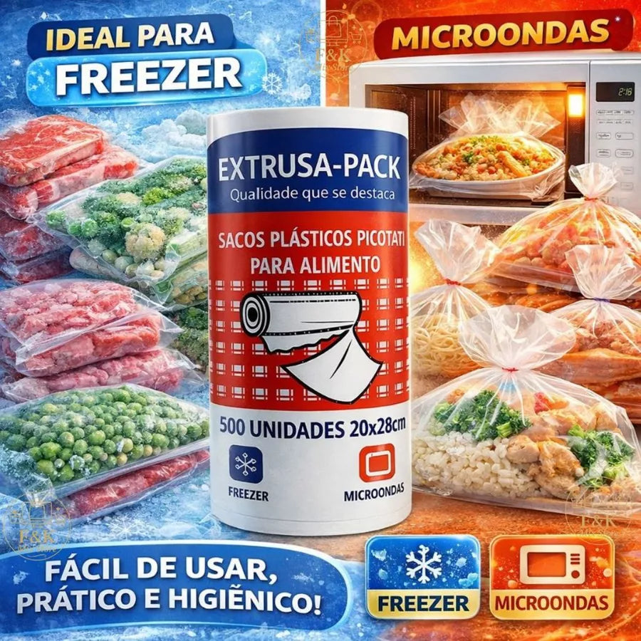 Kit 500 Sacos Plásticos Picotados — Alimentos Frescos