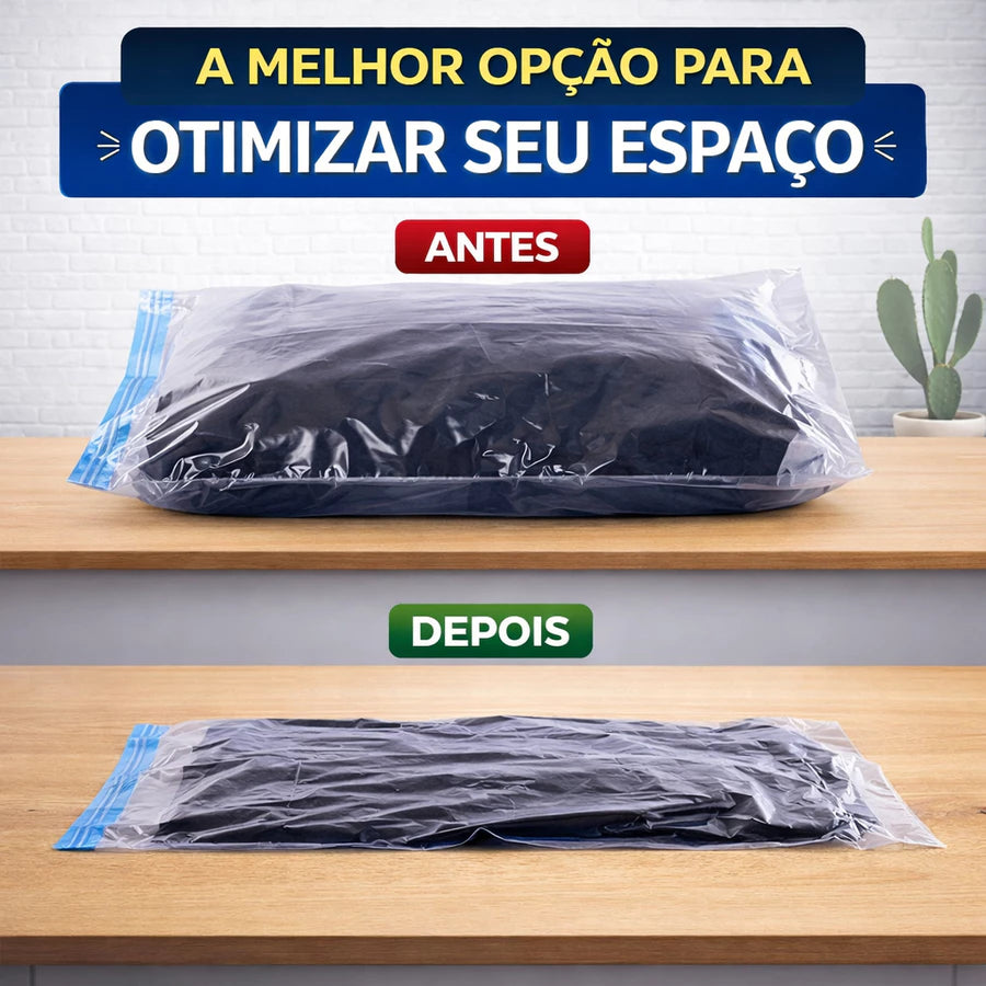 Kit 5 Sacos a Vácuo com Bomba — Conservação Máxima